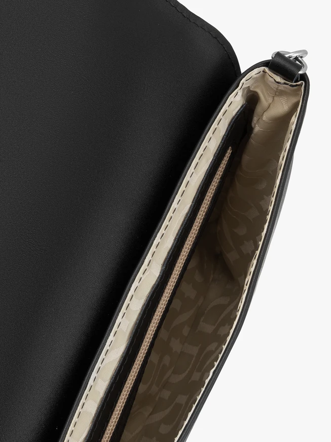 Kleine schwarze Clutch-Tasche mit Kette