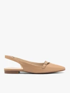 Beigefarbene Slingback-Ballerinas