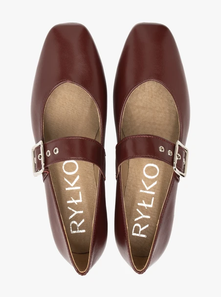 Kastanienbraune Ballerinas für Damen