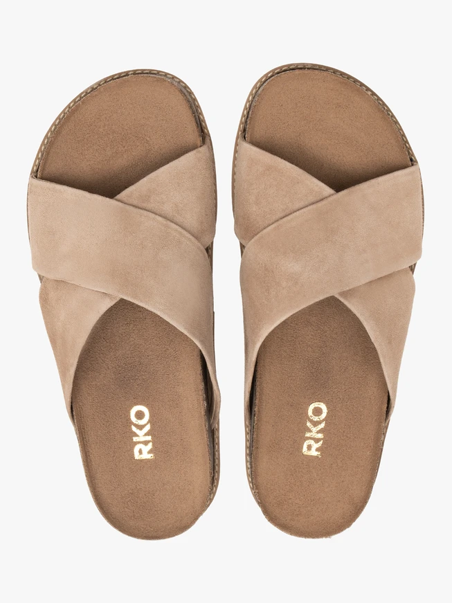 Flache Damen-Flip-Flops in Beige