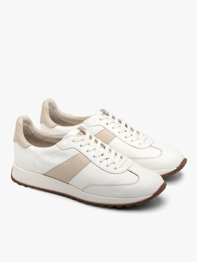 Weiß-beige Damen Sport Halbschuhe