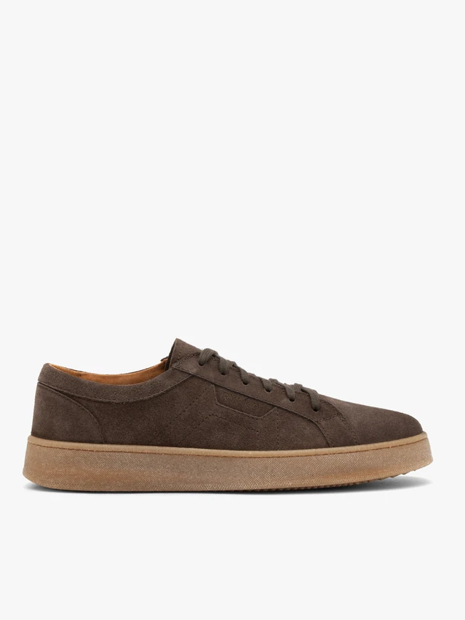 Graue Velourshalbschuhe