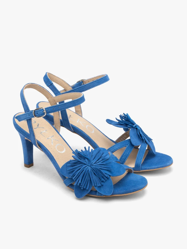 Blue women’s stiletto sandals