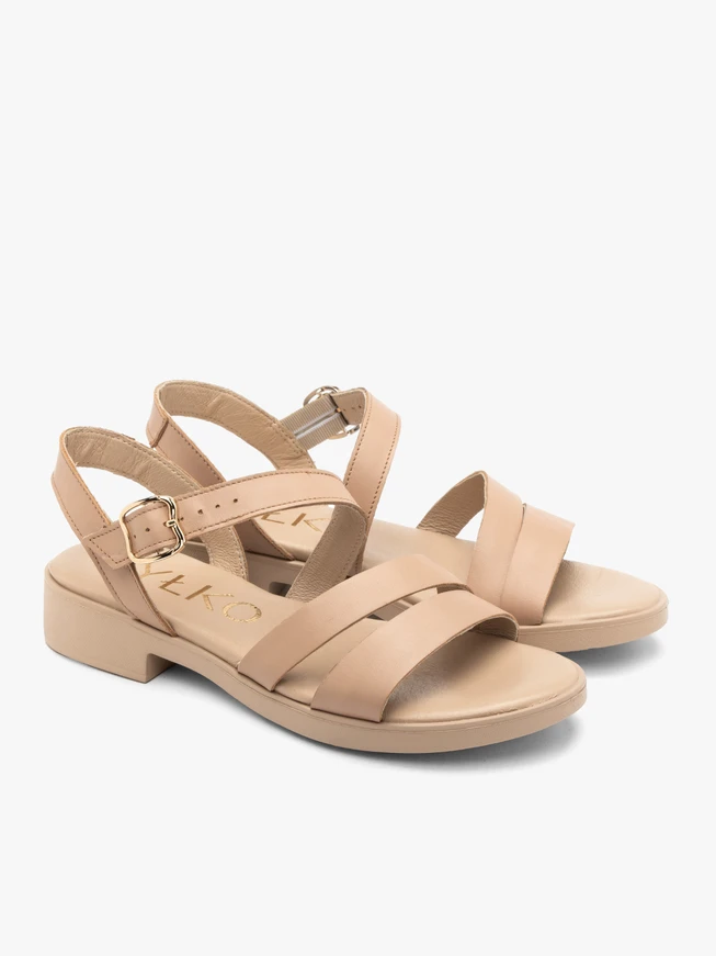 Beige leather women’s sandals