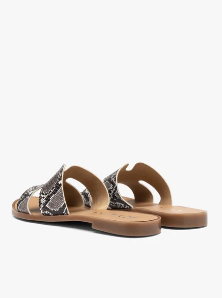 Damen-Flip-Flops mit Schlangenhautmuster und Cut-Outs