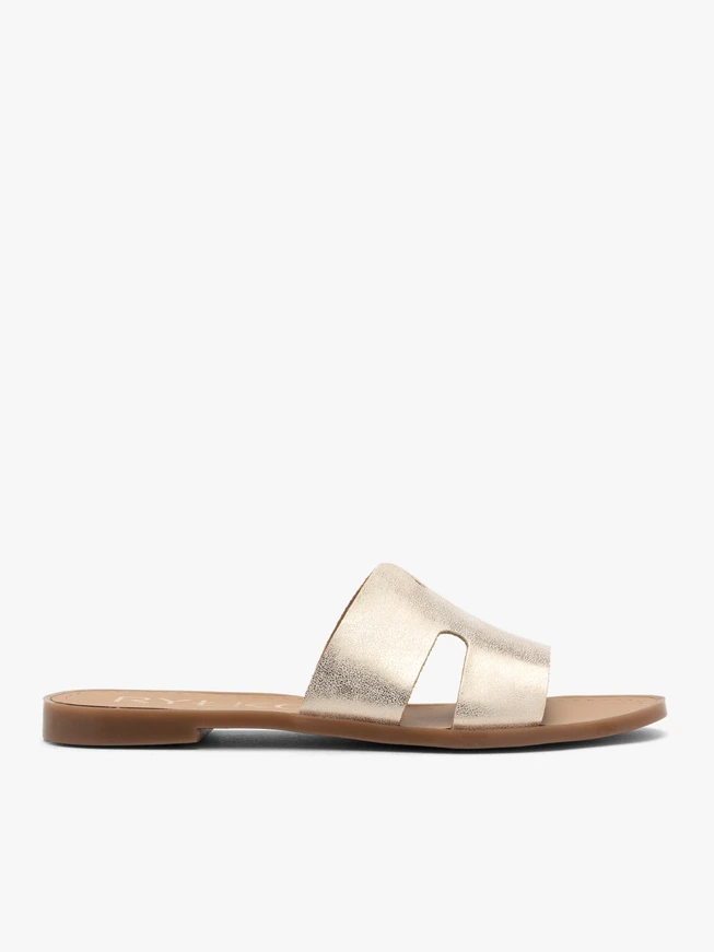 Platinfarbene Damen-Flip-Flops mit Cut-Outs