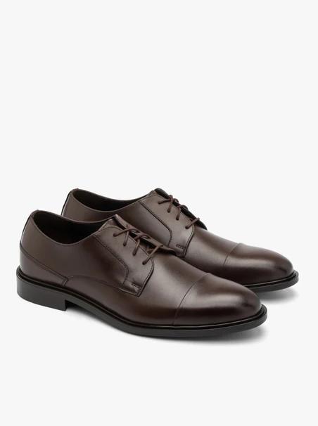 Dunkelbraune Herrenhalbschuhe