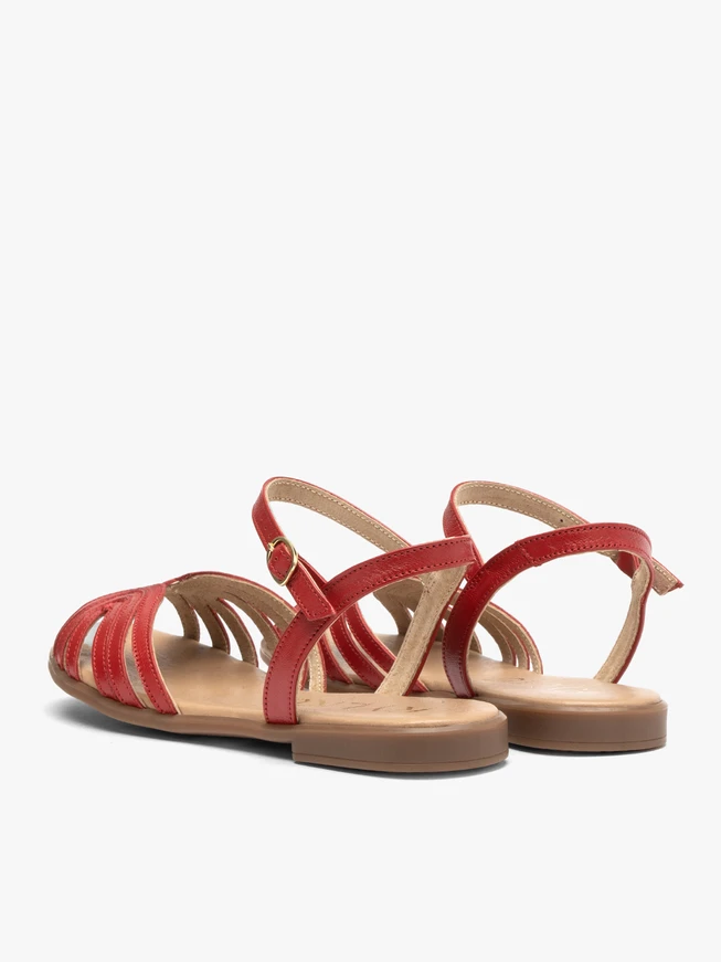 Red flat women’s sandals