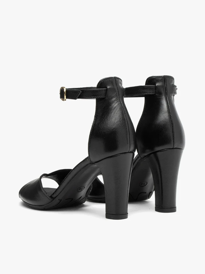 Schwarze Damen-Sandalen mit Absatz