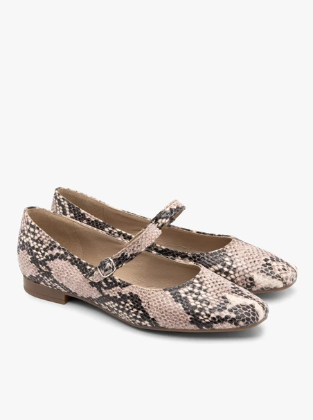 Ballerinas mit Tiermuster und Gürtel