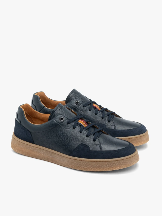 Men’s Navy Leather Suede Shoes