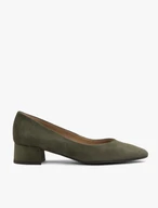 Dunkelgrüne Damen-Pumps mit Blockabsatz