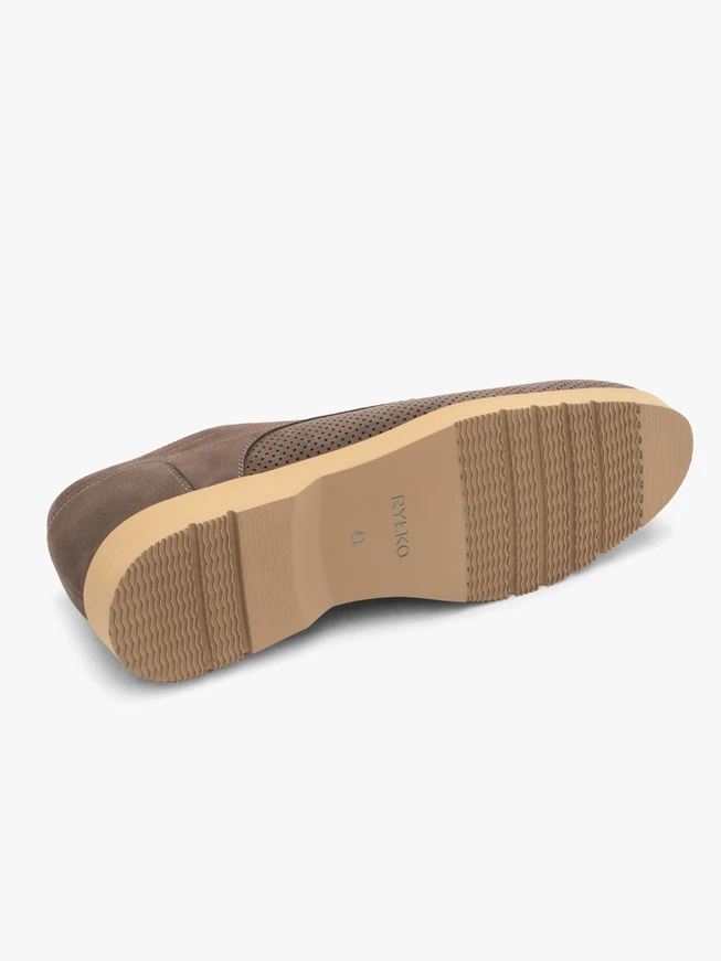 Graubraune Herren-Halbschuhe aus Nubuk