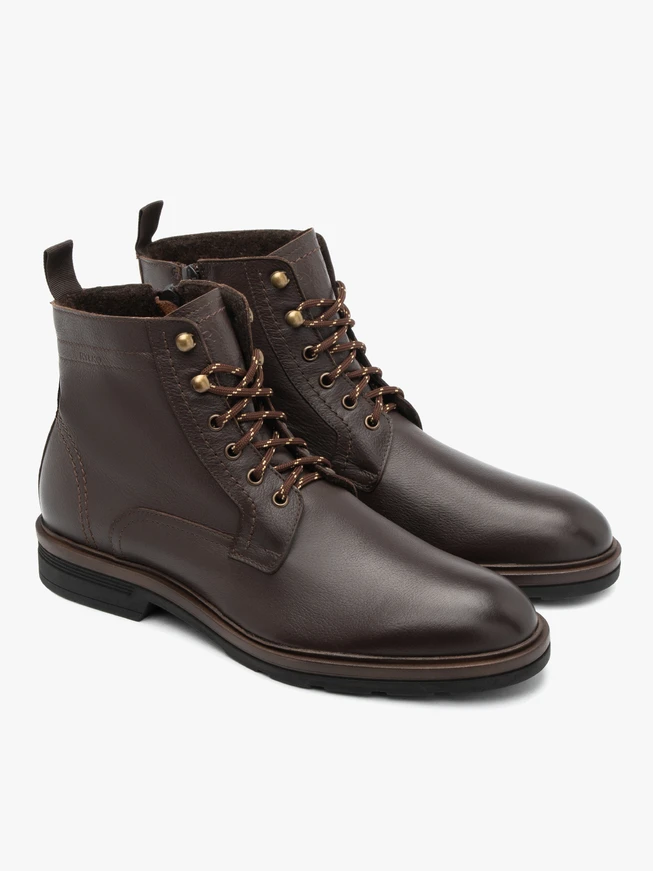 Dunkelbraune Vollnarbenlederstiefel