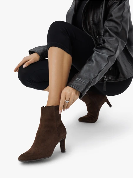 Dunkelbraune Stiletto-Stiefel