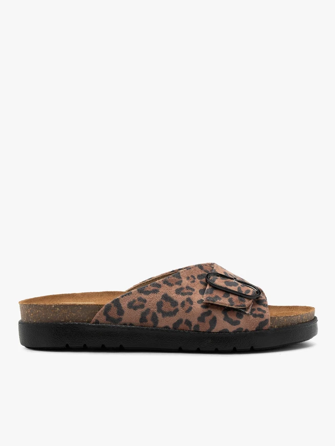 Leopard-print slides