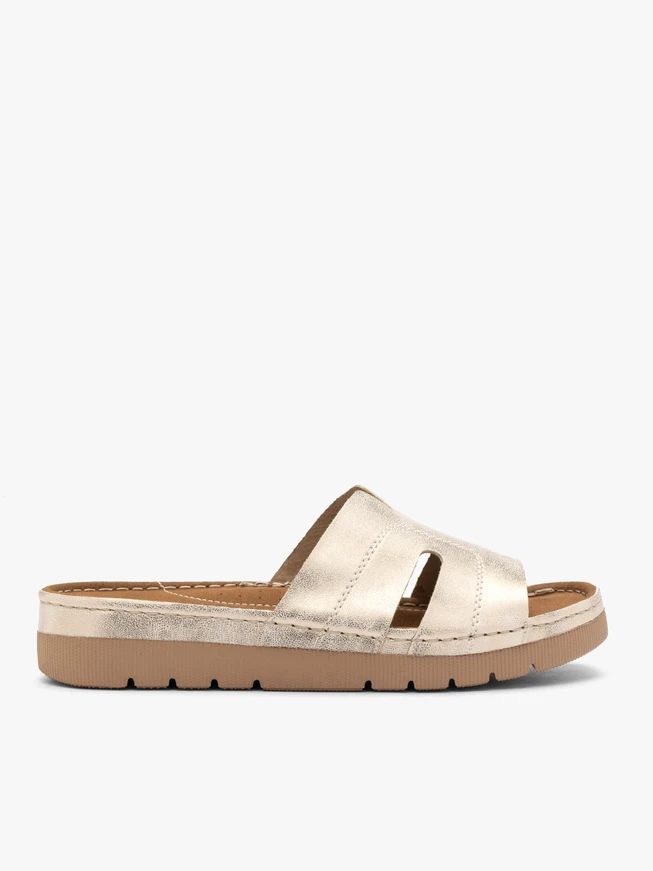 Damen-Flip-Flops aus Platin mit dickerem Boden