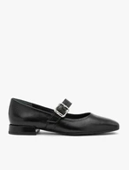 Schwarze Ballerinas mit Zierschnalle