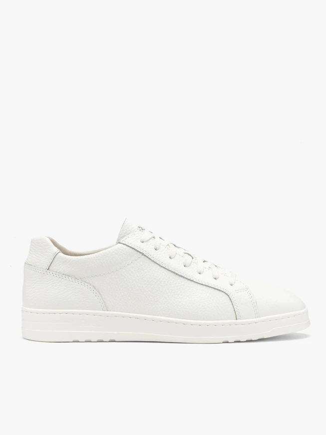 White men’s leather shoes with light sole