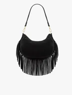 Schwarze Boho-Handtasche mit Quasten