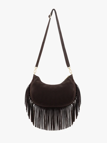 Braune Boho-Handtasche mit Quasten