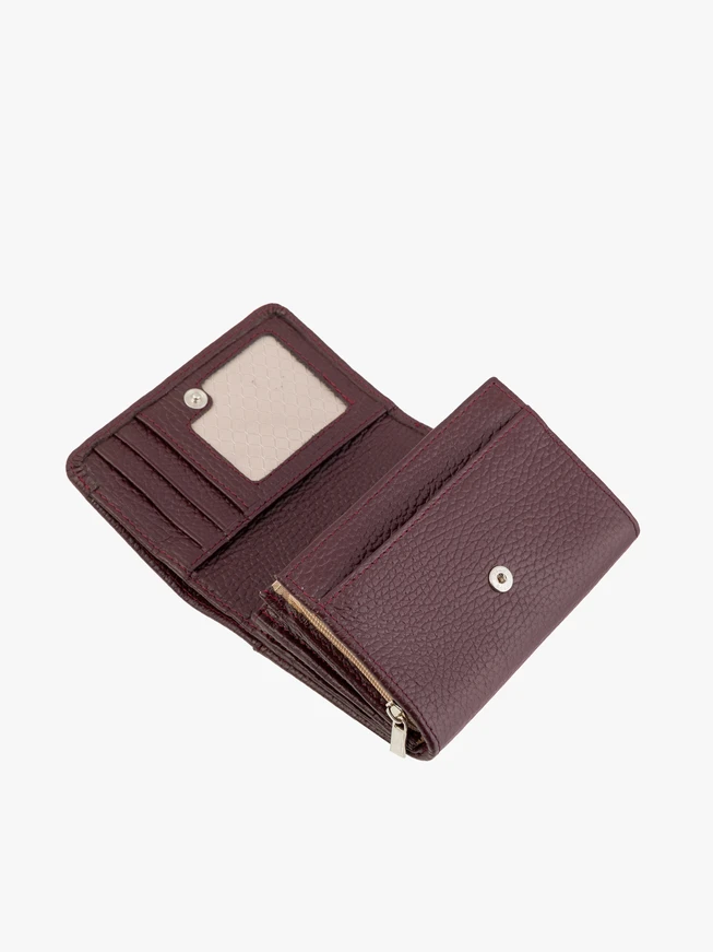 Portemonnaie aus kastanienbraunem Leder