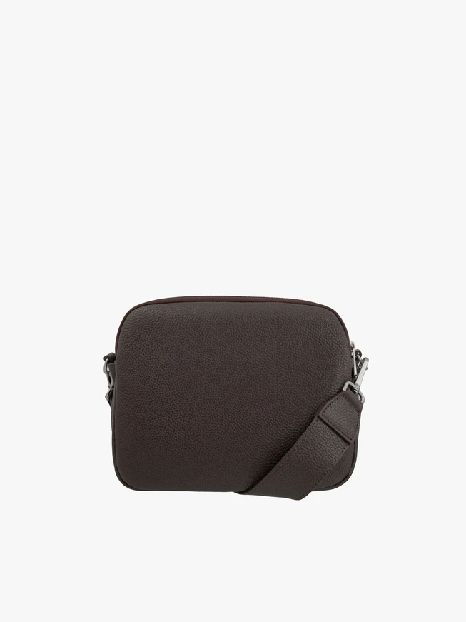 Small brown leather handbag