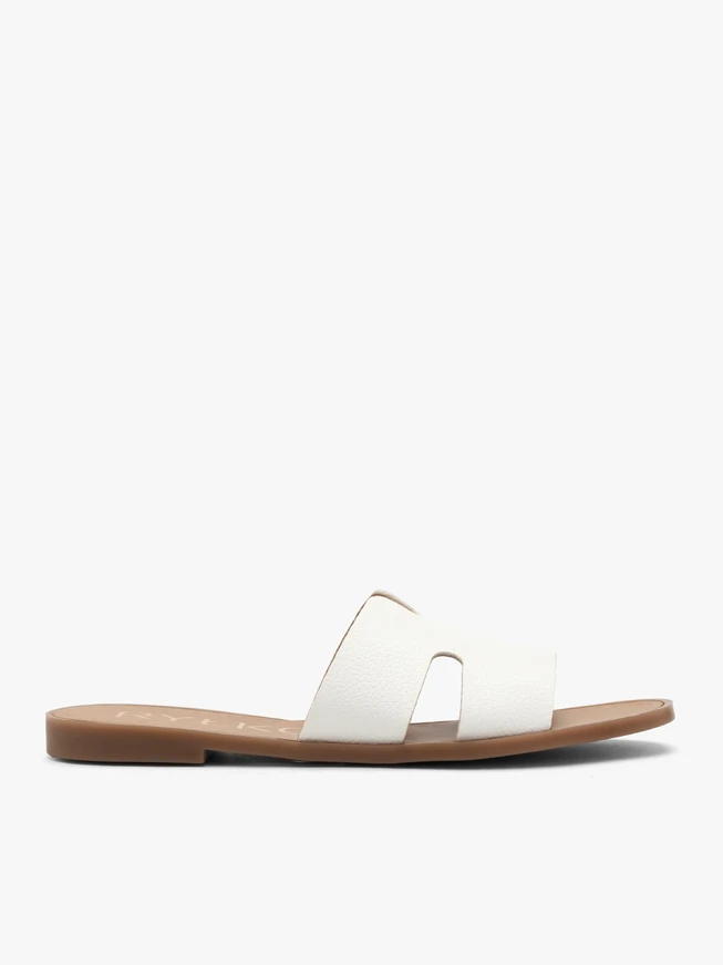 Weiße Damen-Flip-Flops mit Aussparungen