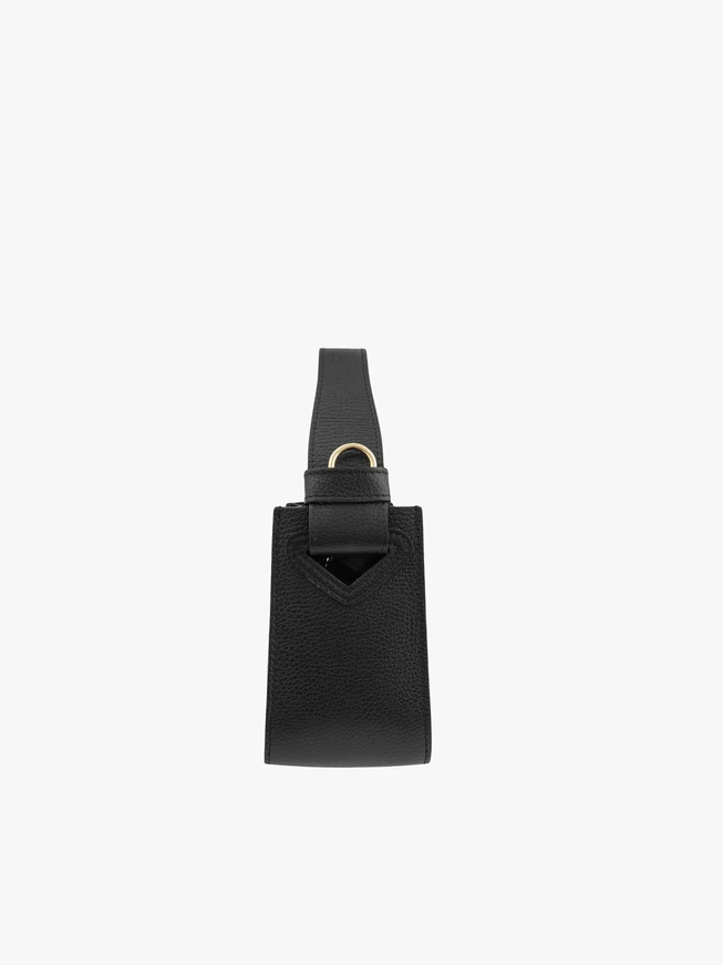 Kleine schwarze Lederhandtasche