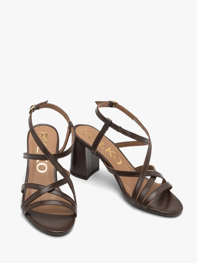 Damen-Sandalen mit Schokoladen-Absatz