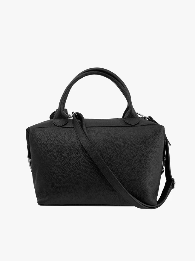 Schwarzer Leder Shopper