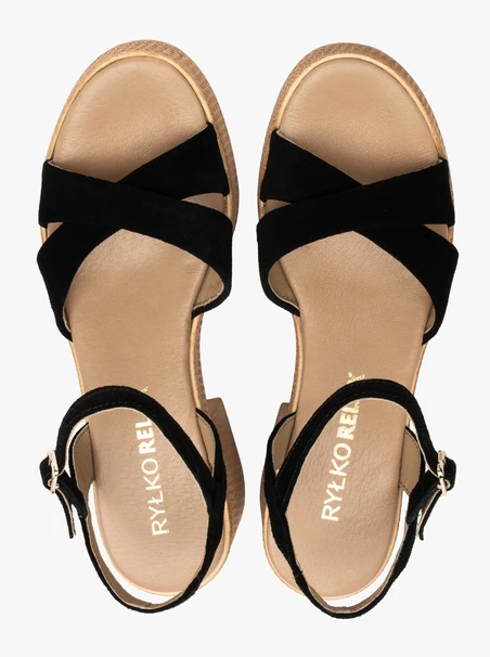 Black suede women’s sandals