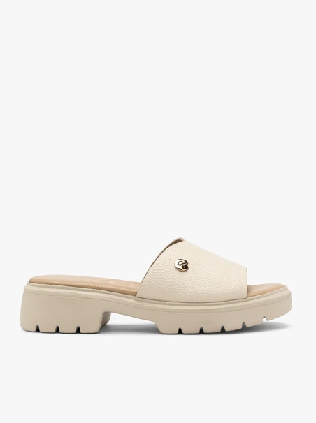Cremefarbene Plateau-Flip-Flops für Frauen