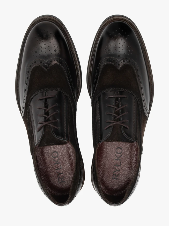 Dunkelbraune Halbschuhe aus Leder
