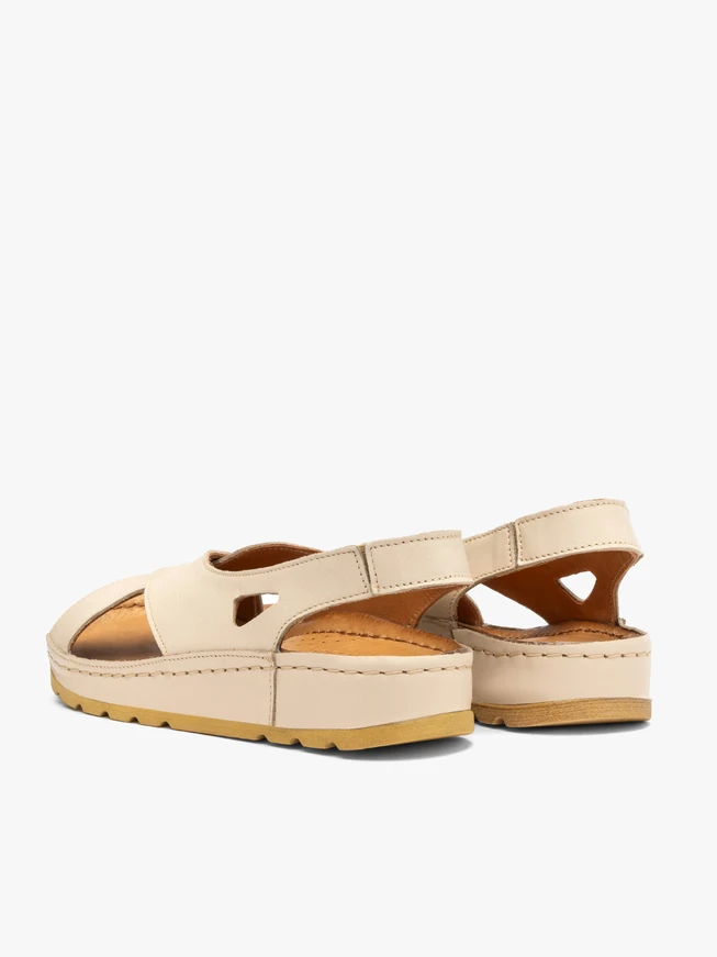 Cream women’s thick-sole sandals