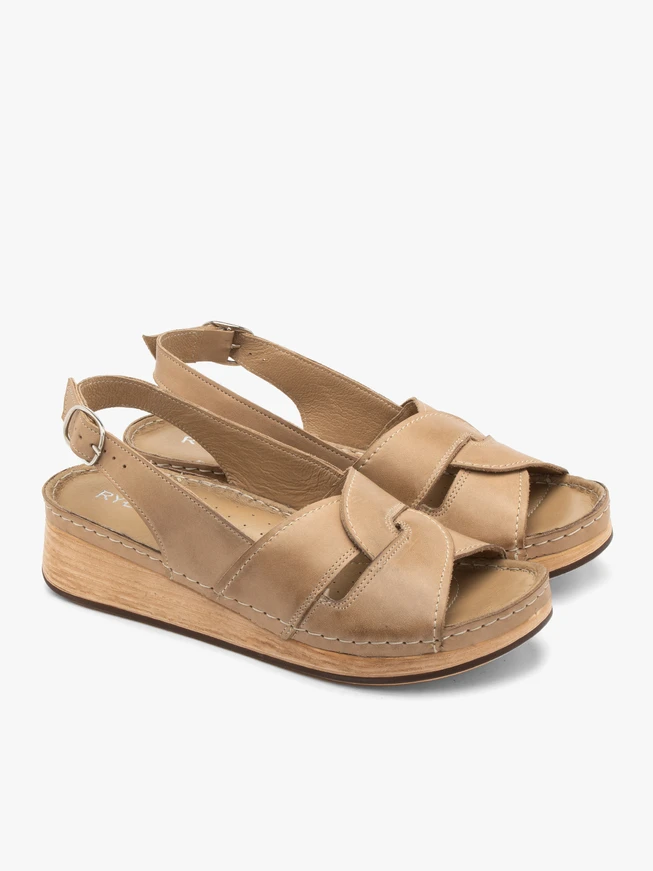 Beige Damen Plateausandalen