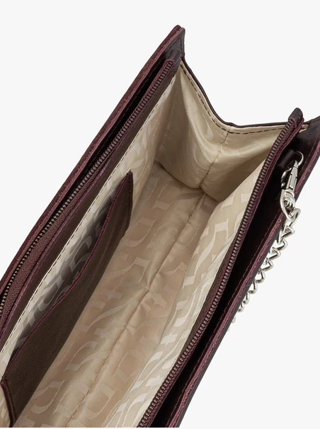 Kastanienbraune Clutch-Tasche mit Kette