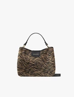 Handtasche mit Zebramuster in Schwarz und Beige