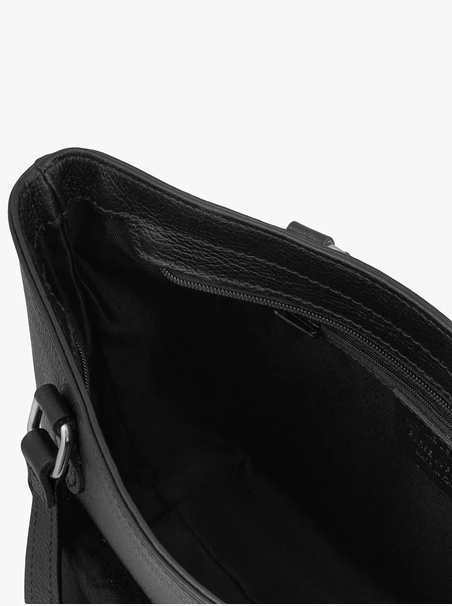 Schwarze A4-Shopper-Tasche aus Leder