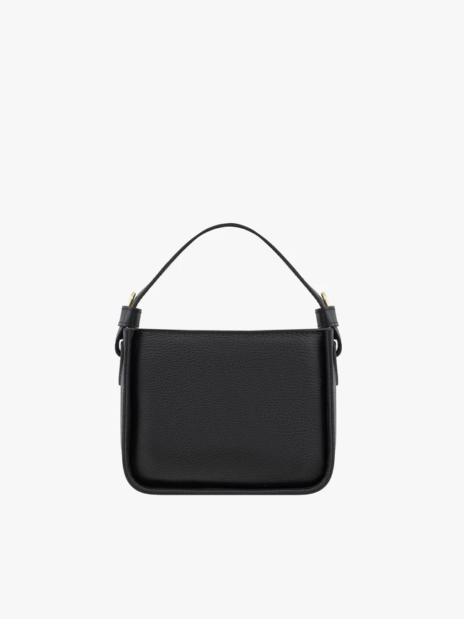 Kleine schwarze Lederhandtasche