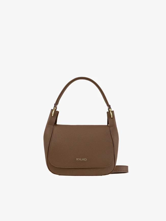 Hellbraune elegante Lederhandtasche