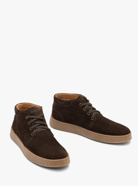 Dunkelbraune Velourslederstiefel