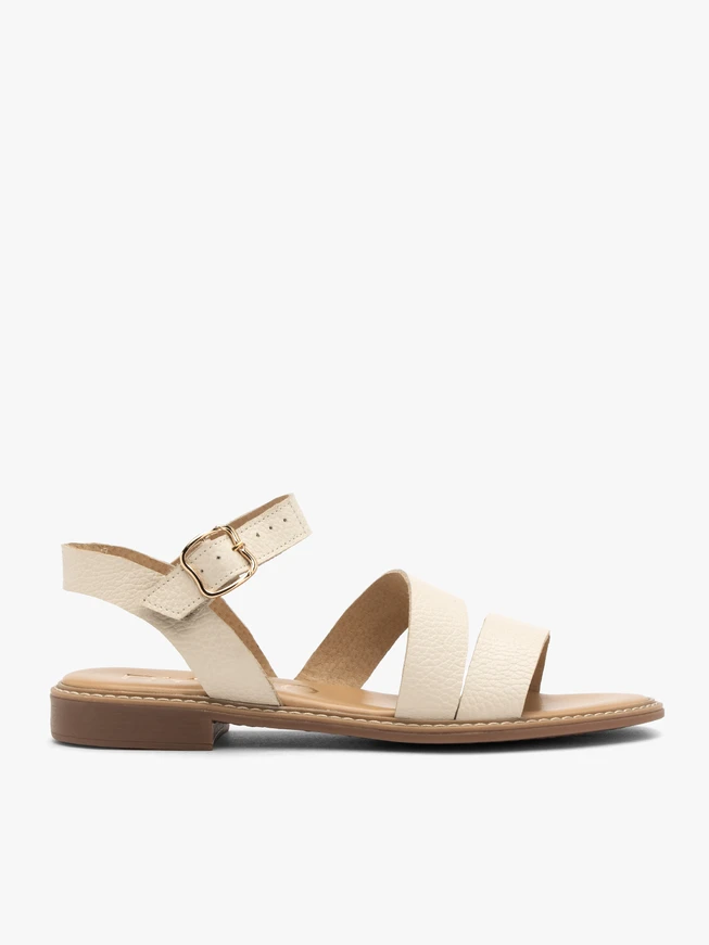 Cremefarbene Damen-Sandalen