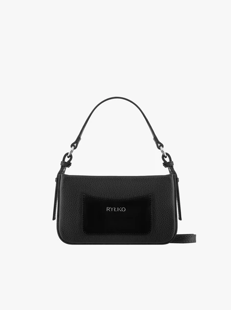 Black elegant leather and suede bag