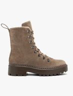 Graue Velours-Schneestiefel