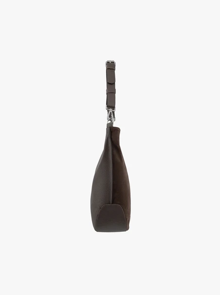 Dunkelbraune, geräumige Lederhandtasche