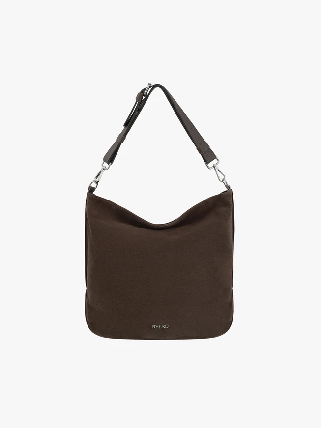 Dunkelbraune, geräumige Lederhandtasche
