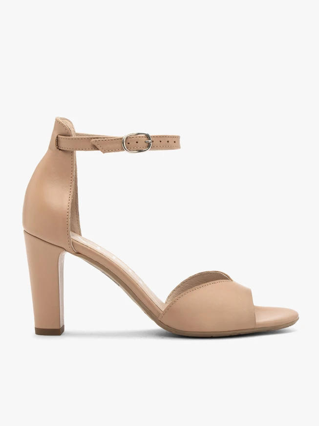 Beigefarbene Stiletto-Sandalen für Frauen