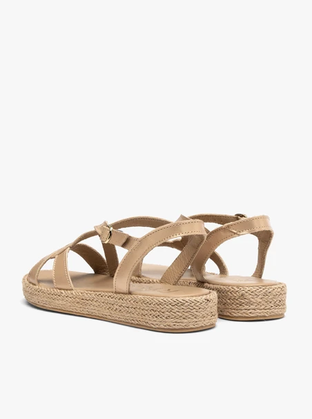Flache Damen-Sandalen in Gold