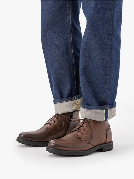 Braune Vollnarbenlederstiefel